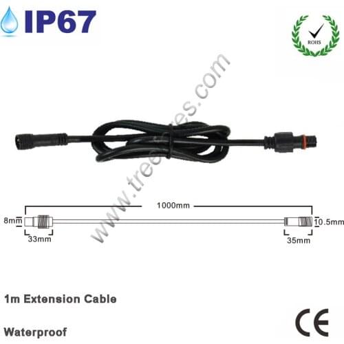 Silicon Wire IP67 CE 1m 2pin Extension LED Cable 3Pin Y Parallel with DC Quick Termina Waterproof Extension Cable And Shunt Cord