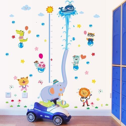 Elephant height measurement wall sticker PVC material DIY wall decal For Childrens room kindergarten wall decor sticker
