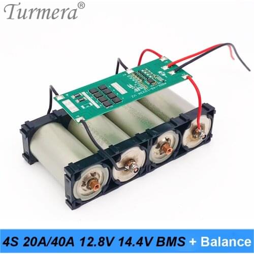 Turmera 4S 40A 20A 12.8V 14.4V 32650 32700 Lifepo4 Battery BMS for Solar Panel and Electric Boat Uninterrupted Power Supply 12V
