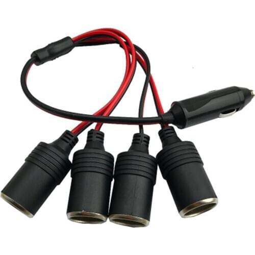 Car Cigarette Lighter Extension 12 V 24 V Power Charger Adapter 1 to 4 Way Road Distributor Female Socket Plug Connector Adapter