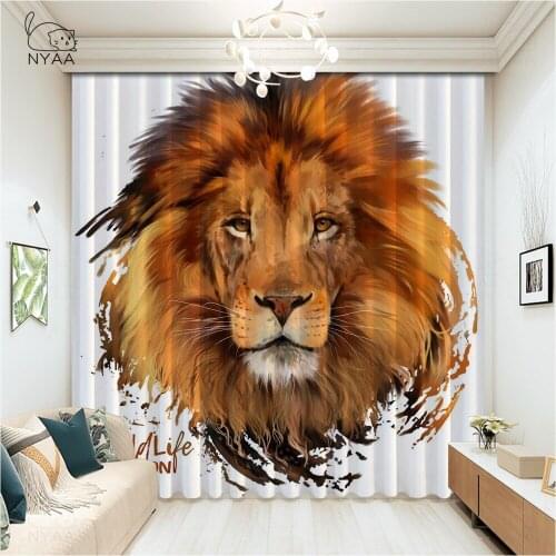 Cute Sloth Lion Koala In Scandinavian Style Curtains Window Girl Living Room Curtain For Child Home Curtain Korean Micro Shading
