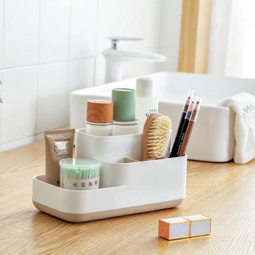 1Pc Plastic Cosmetic Storage Box Bathroom Makeup Organizers Jewelry Box Office Desktop Holder Rack Sundries Case Container
