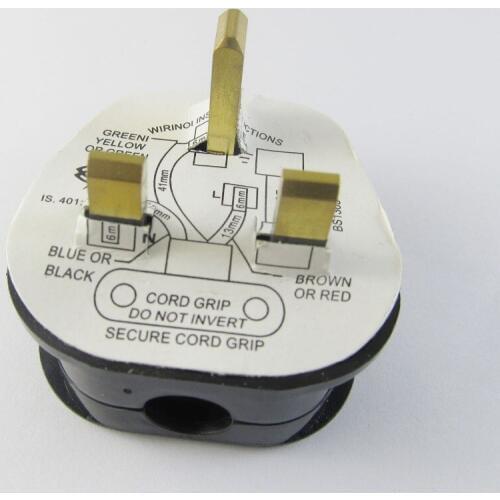 1pcs BS 1363/A 13A Fused Power Cords UK 3 Pin Wall AC Power Adapter Plug 250V Black&White