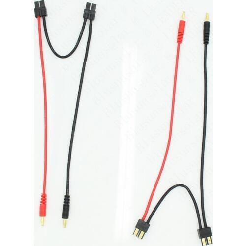 10 pcs/lot TRX Male Series Connector to 4.0mm Banana Plug Adapter with 14AWG 25CM Charge Cable for RC Battery DZ0300