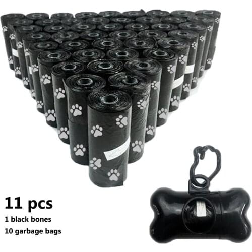 11pcs Degradable Pet Dog Waste Poop Bag With Printing Doggy Bag Degradable Pet Waste Clean Poop Bags Dog Up Clean Bag