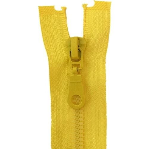 2pcs, 5 # 25cm (10inch) Yellow Detachable Resin Zipper with Open End Automatic Eco Lock Plastic Zipper for Sewing Suit