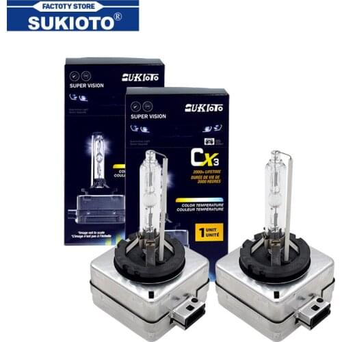 SUKIOTO 2PCS New OEM Car Xenon D1S HID Bulb Lamp 55W D3S 6000K 4300K 5000K 8000K 10000K 35W D1R D1 D3 D3R Auto Headlamp Lights