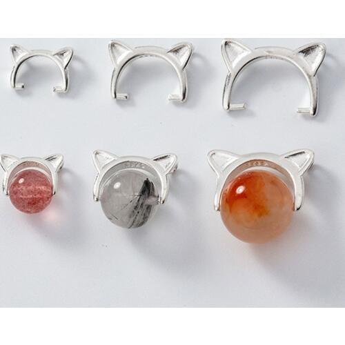 2pcs 925 Sterling Silver Designer Bail Beads Charms 6mm 8mm 10mm Silver Necklace Clasp Connectors DIY Jewelry Findings For Women