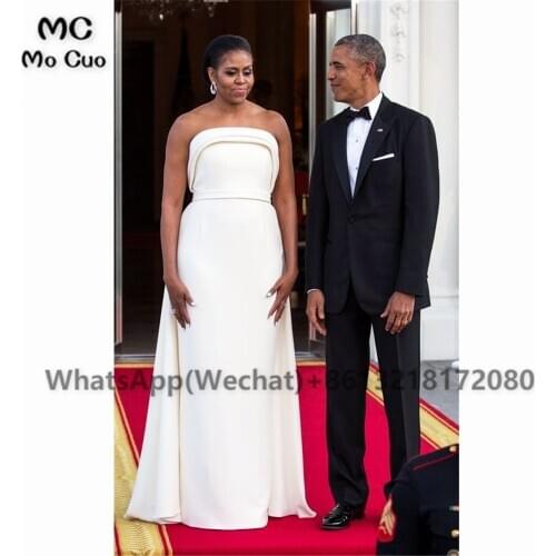 2021 Strapless Red Carpet Dress Evening Dresses Long Evening Dress Elastic Satin Prom Dress for Womens