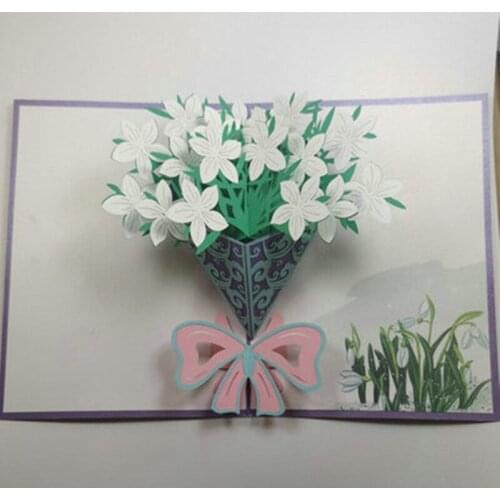 3D POP UP Mothers Day Cards Gifts Fathers day Greeting Cards Postcard Flower Thank You Invitation Customized Gifts