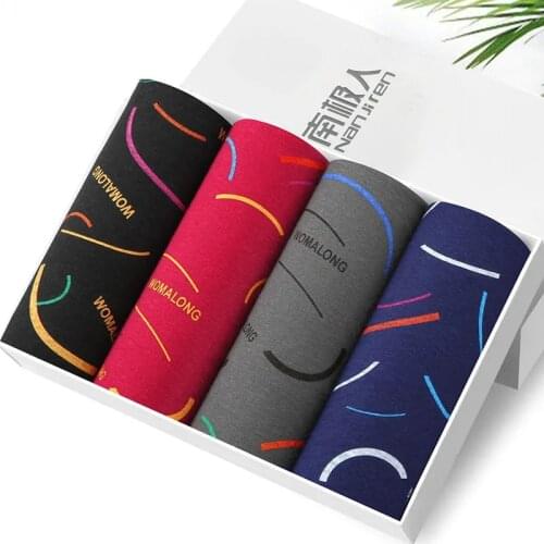 4Pcs/Lot 100% Cotton Or Modal Mens Underwear Boxers Breathable Youth Mens Underwear Boxers Underwear