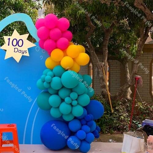86pcs Matte Lemon Dark Blue Hot Pink Balloon Garland Kit Baby Shower Wedding Decoration Gender Reveal Birthday Party Supplies