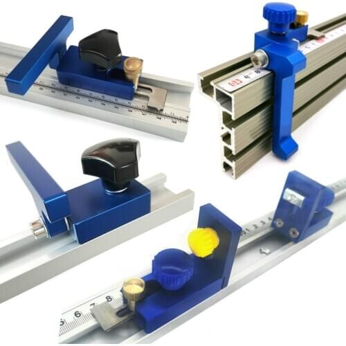 Woodworking Aluminum Flip Stop Miter Track Stop T Slot Miter Gauge Fence Connector Saw Table Sliding Brackets Chute Limiter