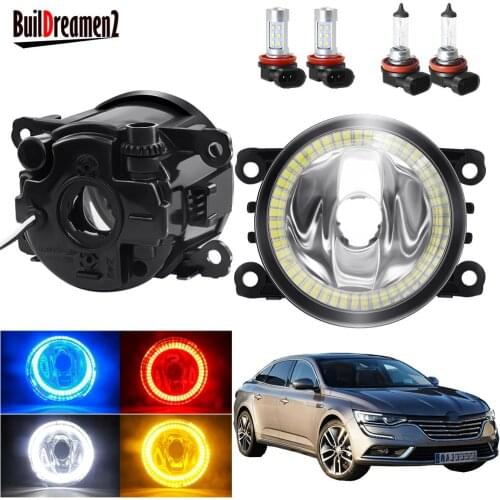 Angel Eye Fog Light For Renault Talisman 2016 2017 2018 Car Front Bumper Fog Light Assembly Halo Ring Daytime Running Lamp 12V