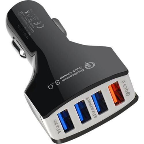 4 USB Ports Fast Charging Car Charger With USB Charge Cable for Samsung Galaxy A3 A5 A7 2015 2016 2017 Google Pixel 2 3 4 XL