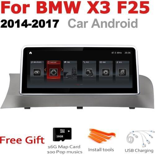 Car Android Radio GPS Multimedia player For BMW X3 F25 2014~2017 NBT stereo HD Screen Navigation Navi Media