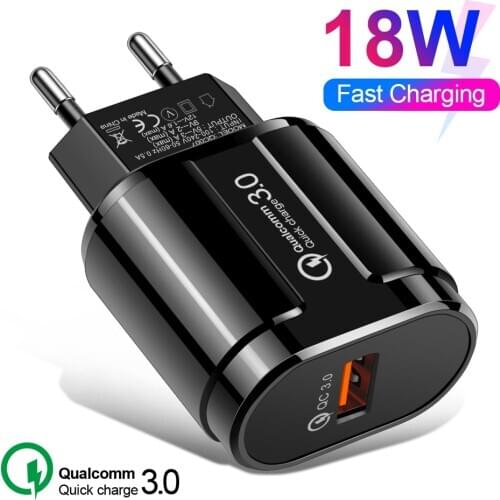Quick Charge 3.0 USB Charger QC 3.0 Wall Mobile Phone Charger for iPhone 11 7 X Xiaomi Mi 9 Tablet iPad EU Fast Charging Adapter