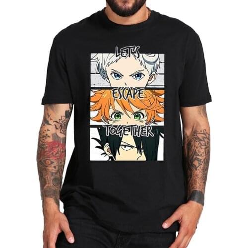 The Promised Neverland Design Work T Shirt Japanese Anime Manga T-Shirt Comfortable 100% Cotton Camiseta EU Size