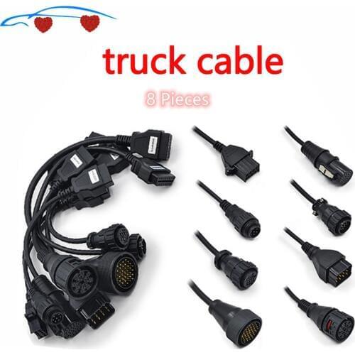 Hot Sale Adapter Truck Cable For TCS Trucks Connect Cable Full Set 8 Truck Cables for Multidiag pro