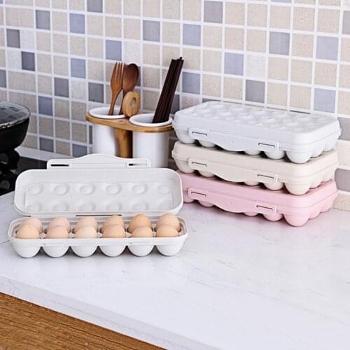 12Grids/18Grids Egg Box Temperature Resistant Large Capacity Shockproof Household Egg Fresh Storage Box with Lid for Fridge