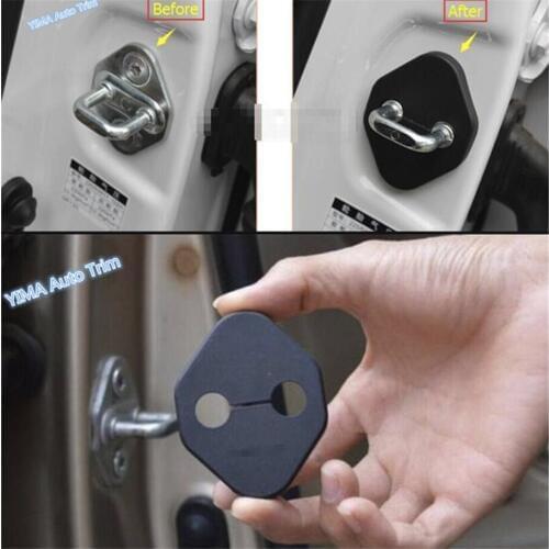 Lapetus Car Styling Plastic Inner Door Lock Protector Cover Buckle Decoration 4 Pcs / Set For Honda FIT jazz 2014 2015 2016