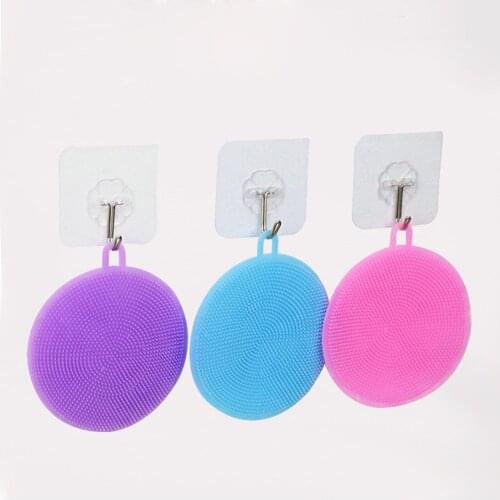 Multi-function cleaning Brushes 3 Colors Heart Shape Silicone Brush Mop Bowl Dish Wash Kitchen Helper articulos de cocina A70