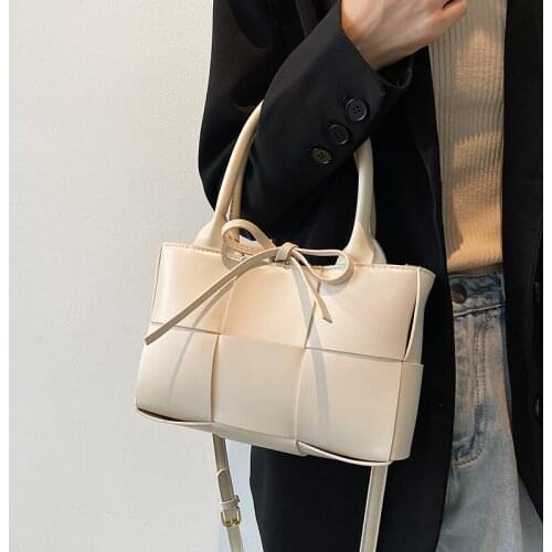 2022 Fashion New High-quality PU Leather Womens Designer Handbag Luxury brand Shoulder Messenger Bag Weave Square Tote bag