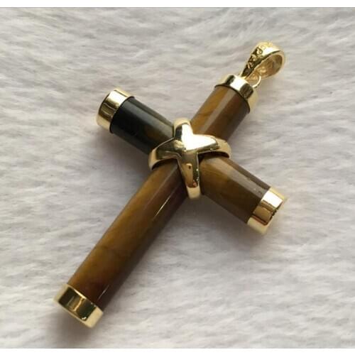 Fashion jewelry Many colors Exquisite Jewellery tiger eyes stone turquoises Cross Pendant & Necklace