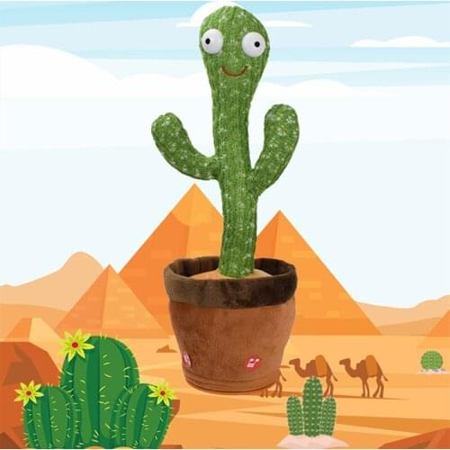 Can Dance Cactus Enchanting Flower Dance Sand Sculpture Niuniu Cactus Electric Plush Toy Doll Can Sing, Luminous Recording