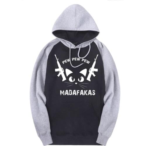 Pew Madafakas Sweatshirts Man Raglan Hooded Casual Tracksuits Streetwear Fall Winter Hoodies Male Long Sleeve Hip Hop Pullovers