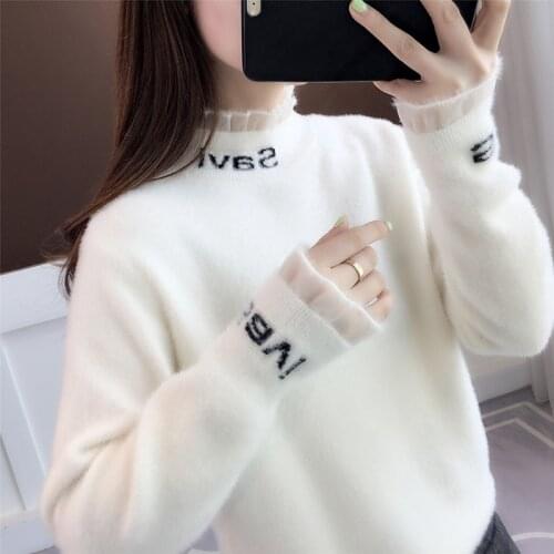 New autumn and winter 2020 womens pullover outside wearing a lazy top