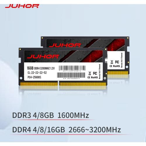 JUHOR Laptop Ram 4GB DDR3 1333MHZ 8GB 1600MHZ Memory Notebook Sodimm Memoria