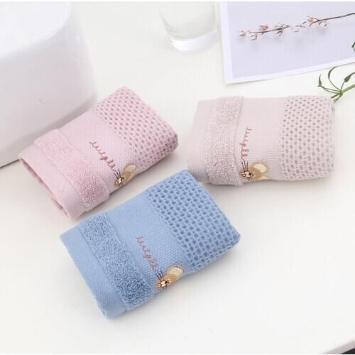 Pure cotton honeycomb rat head children absorbent towel cotton cut-off household wash face towel gift logo customization 2pcs