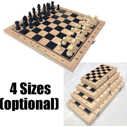 Portable Folding Chess Board Wooden Chess Set 3 in 1 for Chess Lovers Toys