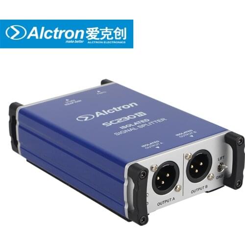 Alctron SC230N Professional DI Box microphone splitter split a male microphone XLR input to 2 XLR output