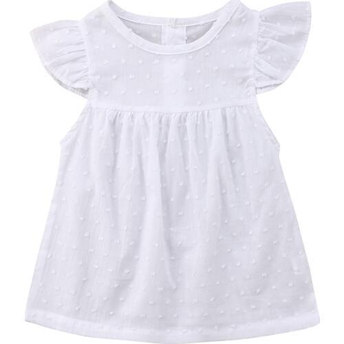 Pudcoco White Tutu Princess Baby Dress Toddler Infant Baby Girls Short Sleeves Dresses Summer Praty Birthday Holiday Dress