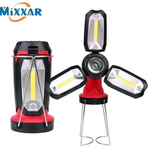 COB Work light LED Flashlight Dropshipping Camping Hiking Emergency Multifunction USB Rechargeable light Deformable lighting