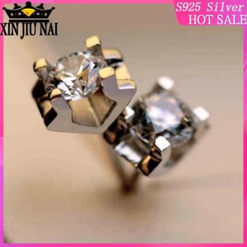 S925 sterling silver classic bull head super shining single diamond luxury womens hypoallergenic earrings jewelry