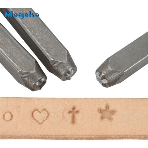 Mogoko 6mm Heart Metal Punch Stamp Stamping Tool for Stamping Punching Metal Jewelry Clay Leather Wood Cross Bee Star Punch Tool
