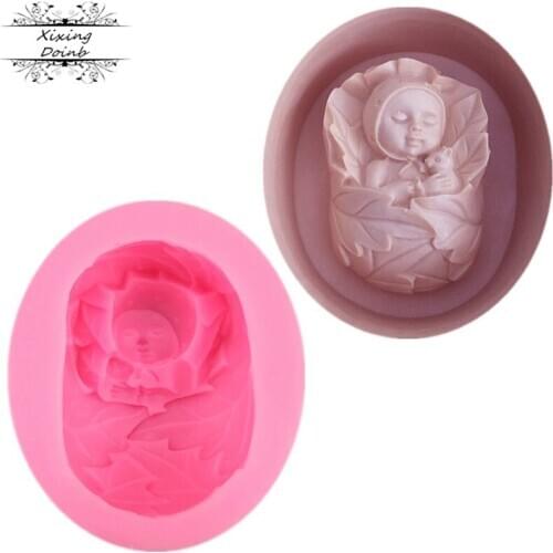 3D baby shape silicone mold DIY cake decoration tool fudge chocolate mold resin clay soap mold