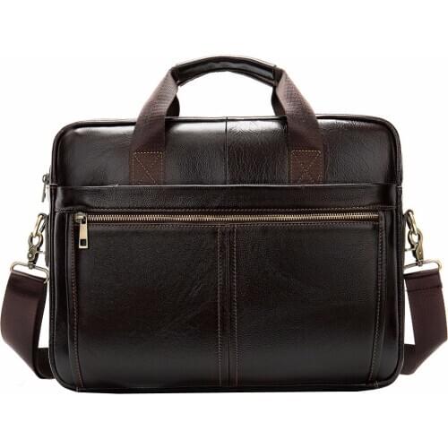 Briefcase Messenger Bag Mens Leather 14'' Laptop Bag Mens Briefcases Office Business Tote for Document