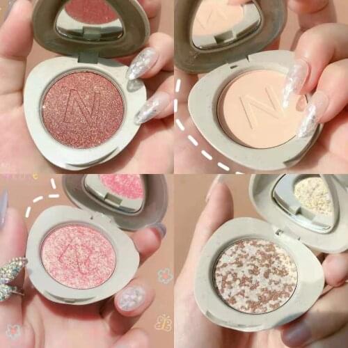 Glittering Cobblestone Shape Eyeshadow Matte Shimmer High Pigment Waterproof Long Lasting Easy to Wear Single Shiny Eye Makeup