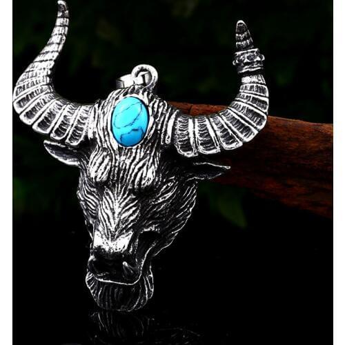 Beier 316L stainless steel Norse Vikings Pendant Necklace Bull head and Original Animal fashion Jewelry LHP101