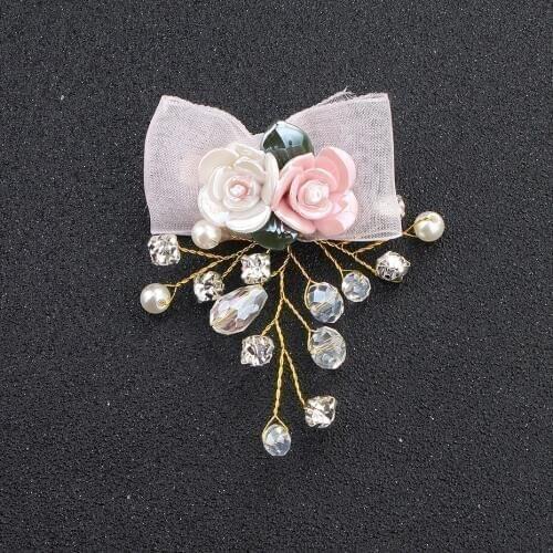 New Style Flower Lace Hair Clips Hairpin Hair Accessories Jewelry for Women Kid Hair Crystal Decoration Wedding Party