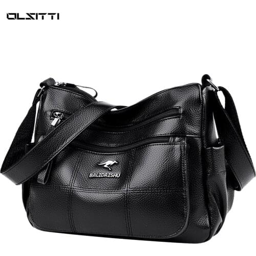 OLSITTI High Quality Solid color Pu Leather Multifunction Shoulder Bags for Women 2021 Multiple Zipper Fashion Crossbody Bags