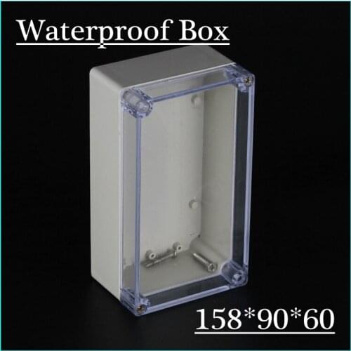 New 1 piece IP65 waterproof plastic enclosure/box for electronic/for PCB with transparent F2T 158*90*60mm