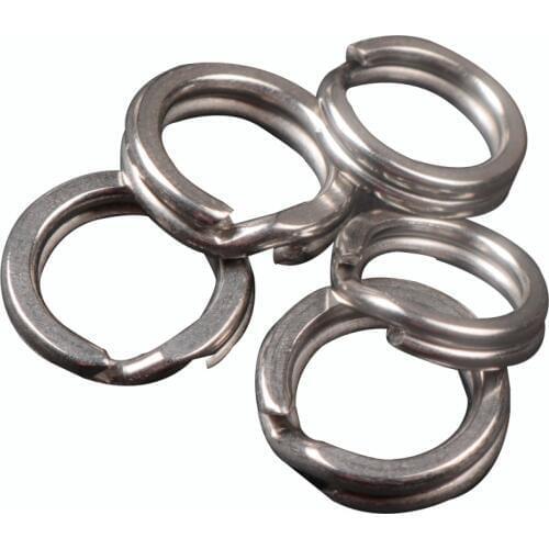 10-100pcs/bag Flat double loop Connector Stainless Steel Split Flat Rings Fishing Ring hook Double circle Split Tool Accessories