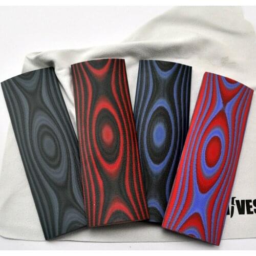 2 pcs DIY Knife handle Imported G10 shank Patch Space board Black red ,black Gray Blue 0.27" inches