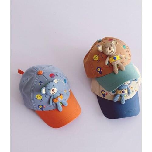 2021 Kids Baby Boys Girl Cap Cartoon Bear Baseball Caps For Children Beach Outdoor Play Infant Sunshade Casual Hat Spring Summe