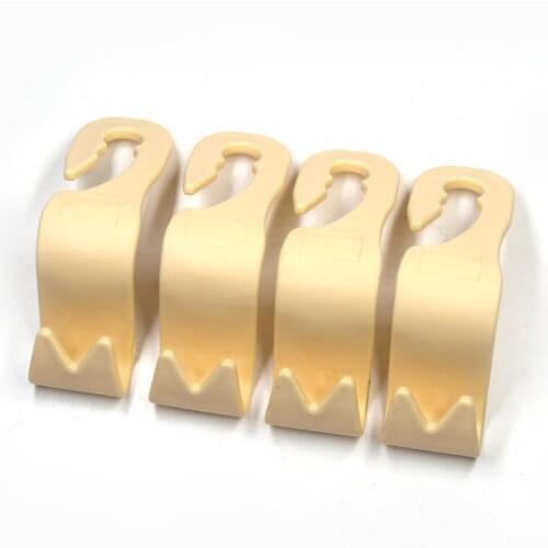4Pcs Universal Car Headrest Back Seat Hook Hanger Vehicle Organizer Holder for Handbags Purses Coats and Grocery Bag